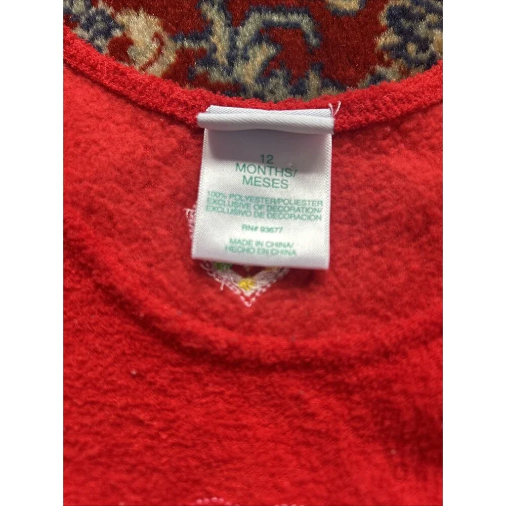 VINTAGE OKIE DOKIE Toddler Girls Heart Overall Terry Cloth Size 12 Months